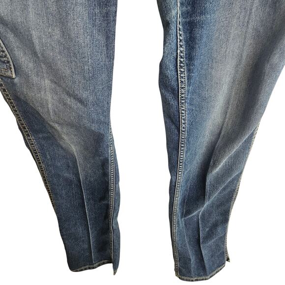 Ariat Rebar Jeans Women 30L Blue Mid Rise Straight Leg Denim Pants Medium Wash - Picture 3 of 12